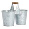 Small Metal Galvanized Double Bucket, Tin Sharp and Dull Pencil Buckets for Classroom Organization, Farmhouse-Style Home Decor, Bathroom, Kitchen (10 x 5 x 7.5 In)